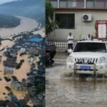 चीन में मूसलाधार बारिश ने भारी तबाही,पुलों के ऊपर से पानी बह रहा